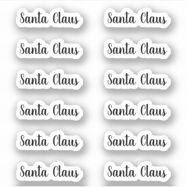 Pegatina Guión para el ángulo de la firma de Santa Claus co (Anverso)