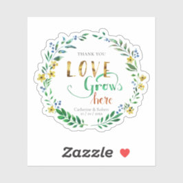 Pegatina Guirnalda floral acuarela Gracias