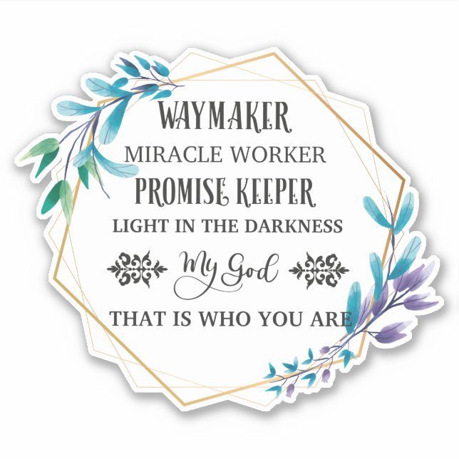 Pegatina Guirnalda floral cristiana (Anverso)