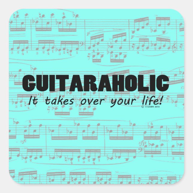 Pegatina Guitaraholic Life Square (Anverso)