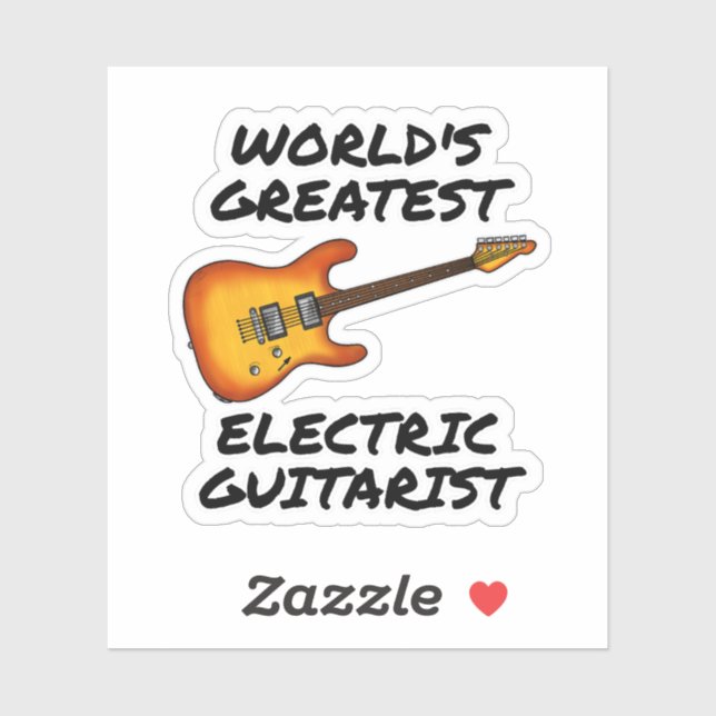 Pegatina Guitarista eléctrico más grande del mundo, guitarr (Hoja)