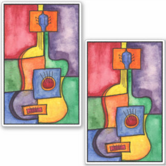 Pegatina Guitarra Clásica De Estilo Cubano