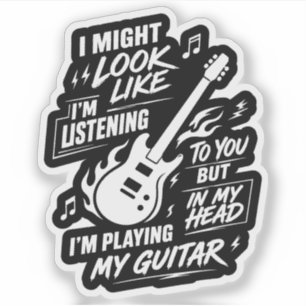 Pegatina Guitarra de Parece que Estoy Escuchando