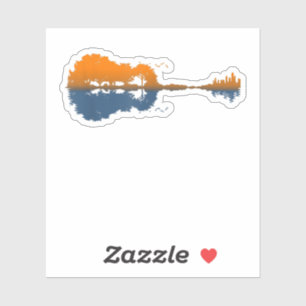 Pegatina Guitarra Lake Shadow Love Guitar Gift Music Avers
