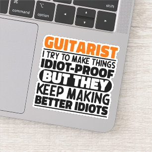Pegatina Guitarrista Intento Hacer Cosas Amante De La Guita