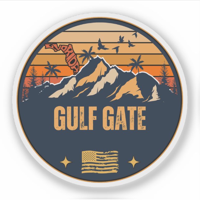 Pegatina Gulf Gate, Florida  (Anverso)
