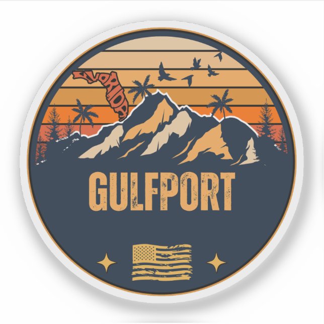 Pegatina Gulfport, Florida  (Anverso)