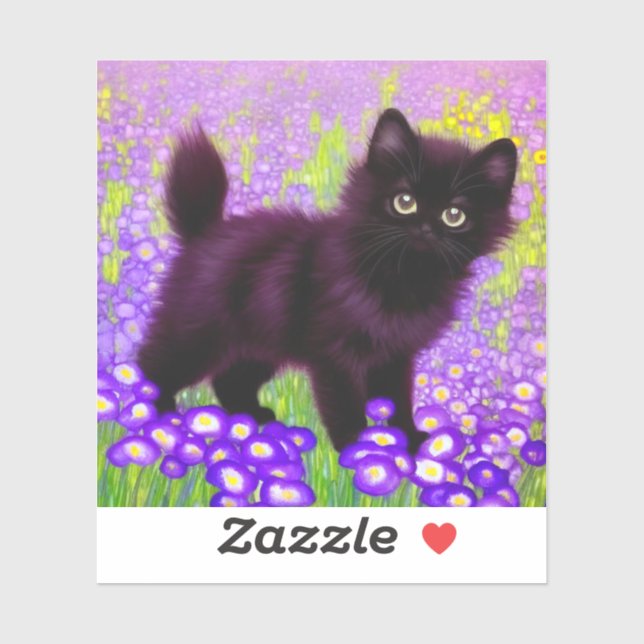 Pegatina Gustav Klimt Black Kitten (Hoja)