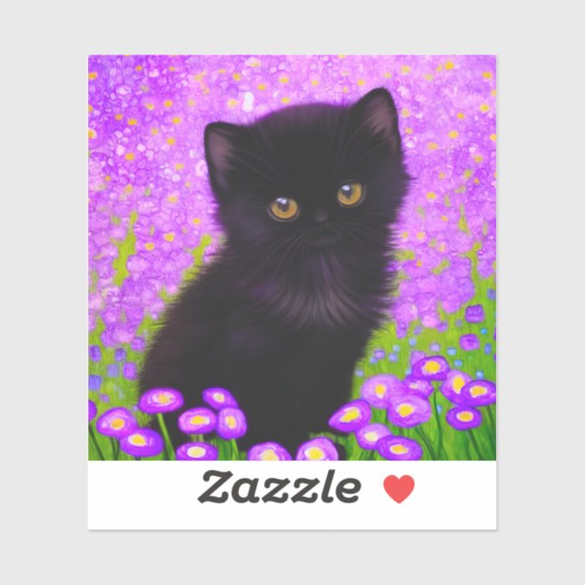 Pegatina Gustav Klimt Cat (Hoja)