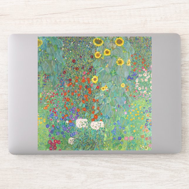 Pegatina Gustav Klimt - Jardín de campo con girasoles (Ordenador)