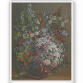 Pegatina Gustave Courbet - Bouquet Flowers in a Vase