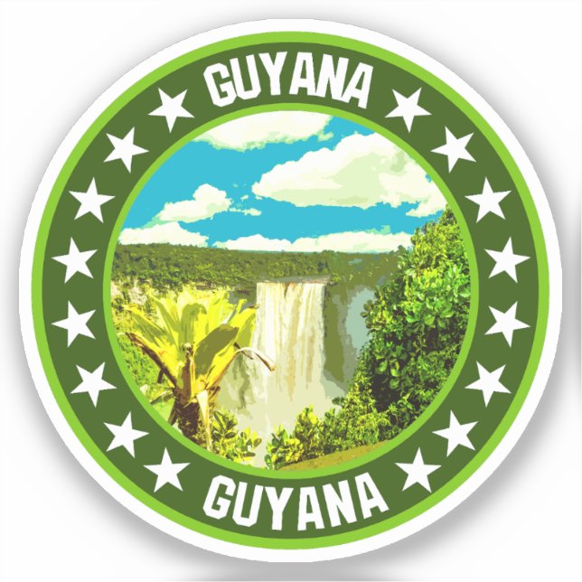 Pegatina Guyana (Anverso)
