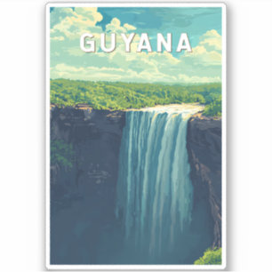 Pegatina Guyana Ilustracion Viaje al arte de cosechar