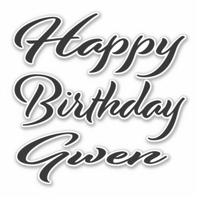 Pegatina Gwen Name Vorname black Sticker Geburtstag (Anverso)