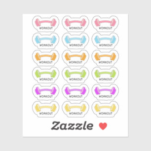 Pegatina Gym Fitness Workout Barbells Ejercicio Bujo Planne