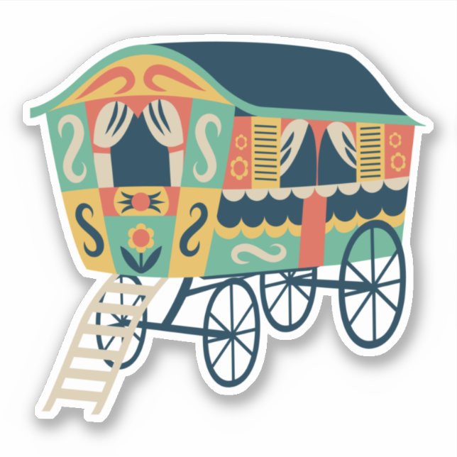 Pegatina Gypsy Wagon (Anverso)