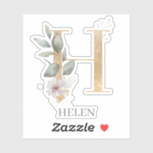 H Monograma Floral Personalizado
