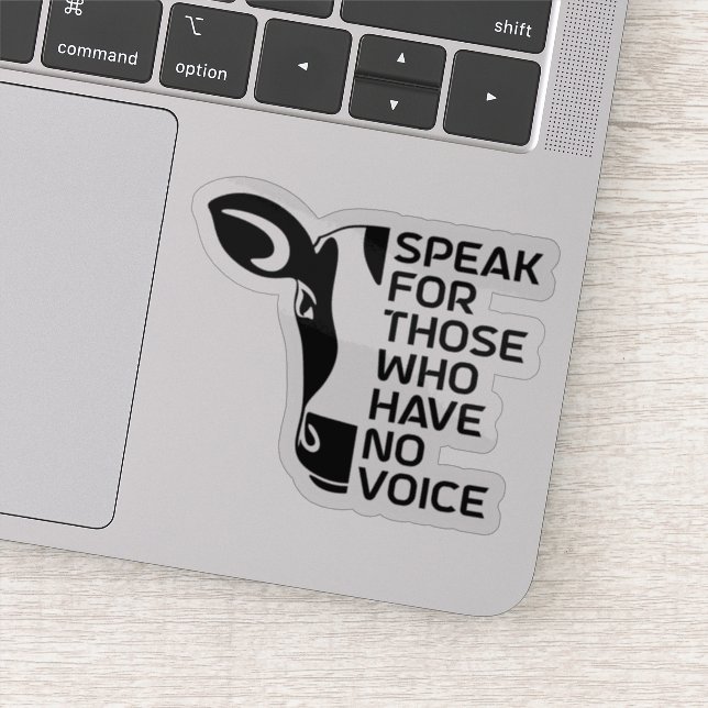 Pegatina Habla por los que no tienen voz, (Detalle)