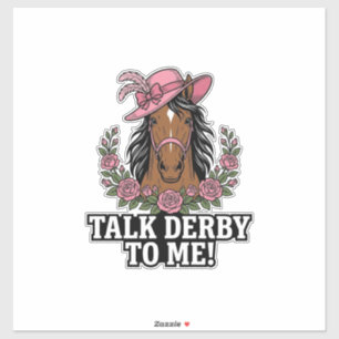 Pegatina Háblame de Derby Diseño de Derby de Rosa de Caball