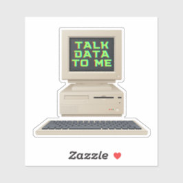 PEGATINA HABLAR DE DATOS PARA MÍ COMPUTADORA VINTAGE