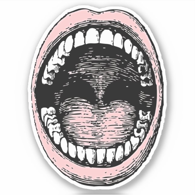 Pegatina Hable su mente con nuestra boca abierta ingeniosa (Anverso)