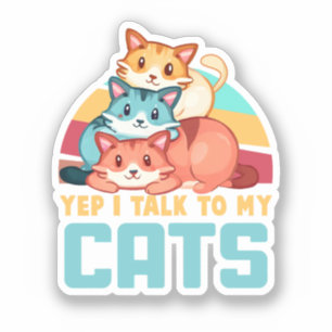 Pegatina Hablo Con Mis Gatos