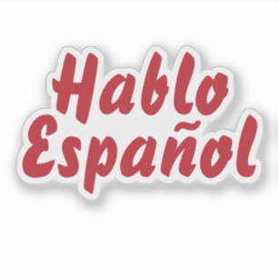 Pegatina Hablo Español Hablo Típográfico Rojo Español