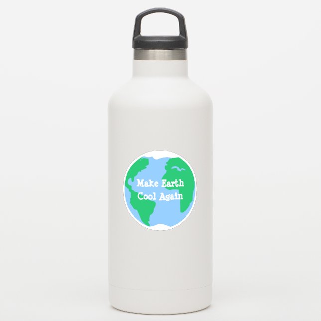 Pegatina Hacer que la tierra vuelva a enfriarse (Botella de agua)