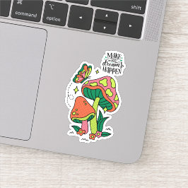 Pegatina Hacer que los sueños ocurran | Mariposa colorida