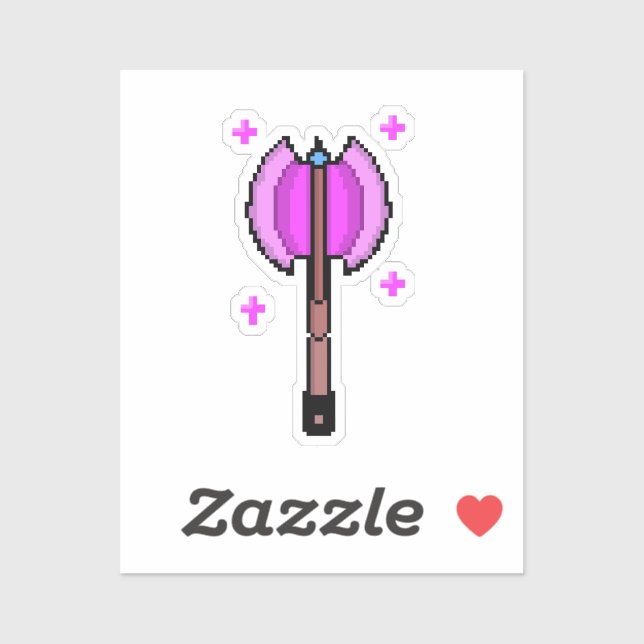 Pegatina Hacha Mágica Retro (Hoja)