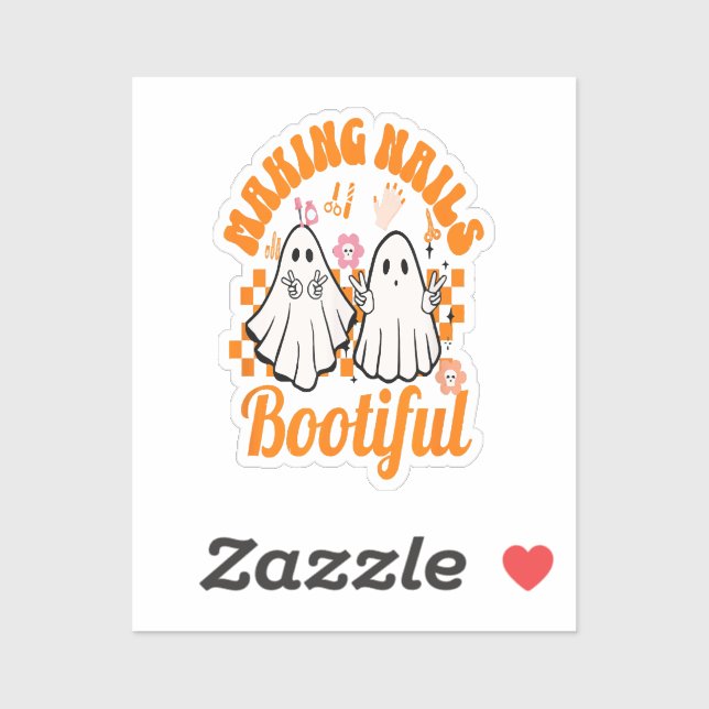 Pegatina haciendo uñas bootiful halloween (Hoja)