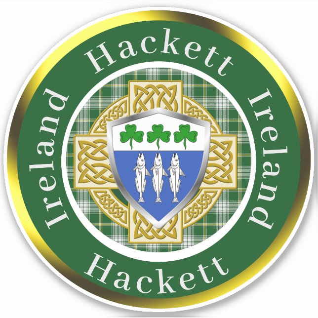 Pegatina Hackett Shield y Celtic Cross Personalizado (Anverso)