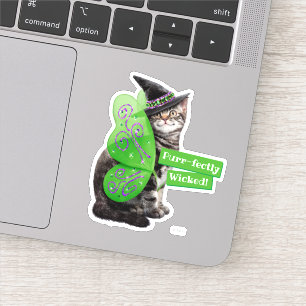 Pegatina Hada de bruja gatita