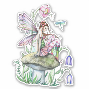 Pegatina Hada de Fantasía del Arte de la Flor de Bienvenida