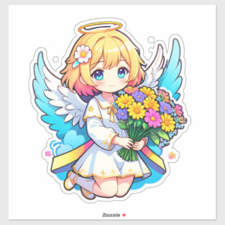 Pegatina Hada Princesa Con Flores