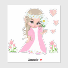 Pegatina Hadas y flores