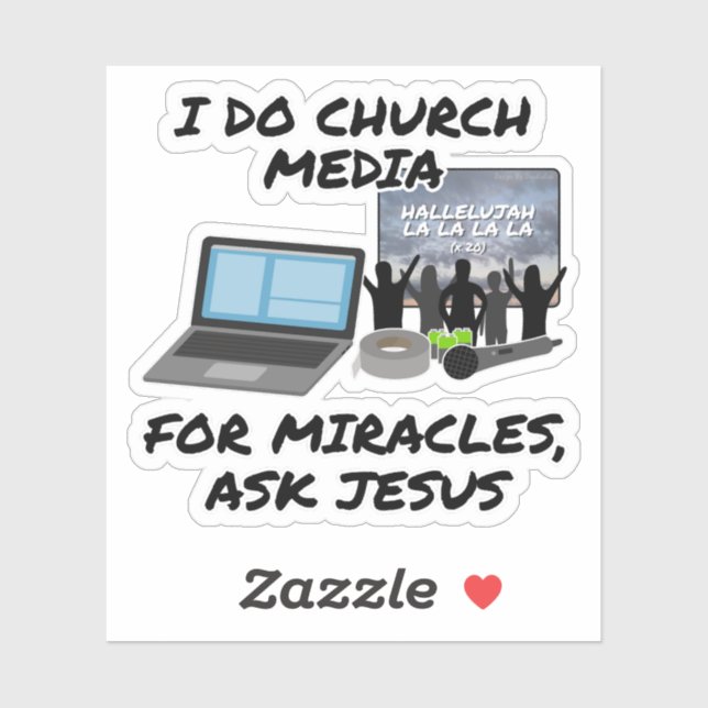 Pegatina Hago Los Medios De La Iglesia Para Los Milagros Pr (Hoja)