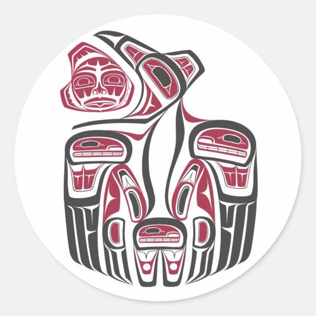 Pegatina Haida Raven (Anverso)
