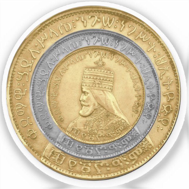 Pegatina Haile Selassie I HIM Jah Rastafari Rasta Jah Bless (Anverso)