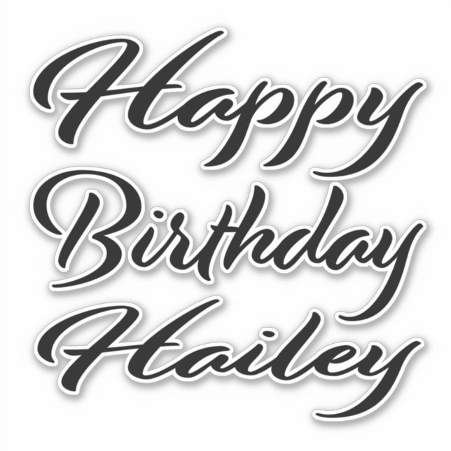 Pegatina Hailey Name Vorname black Sticker Geburtstag (Anverso)