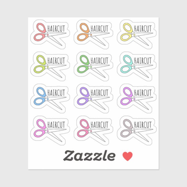 Pegatina Haircut Scissors Hair Salon Reminder Bujo Planner (Hoja)