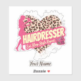Pegatina Hairdresser Leopard Hair Hustler Hairstylist