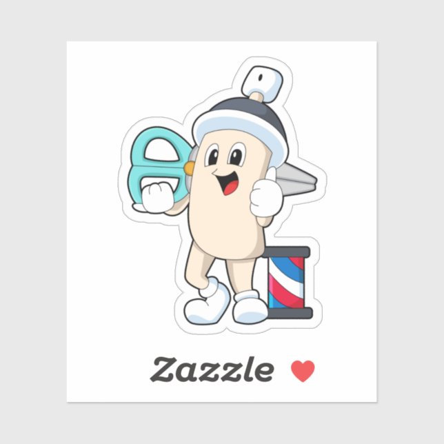 Pegatina Hairspray como peluquero con tijeras (Hoja)