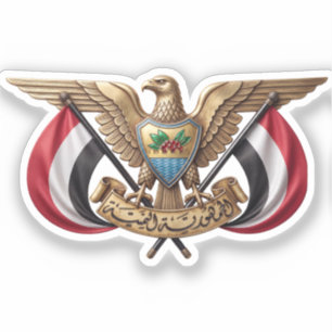 Pegatina halcón escudo símbolo emblema bandera país Yemen