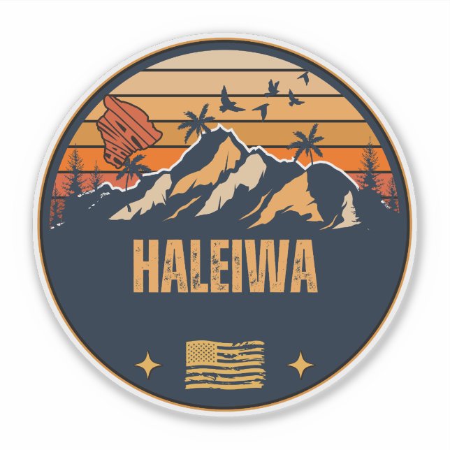 Pegatina Haleiwa, Hawái (Anverso)