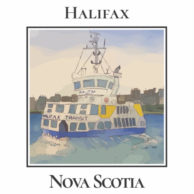 Pegatina Halifax Ferry Boat, Nova Scotia (Anverso)