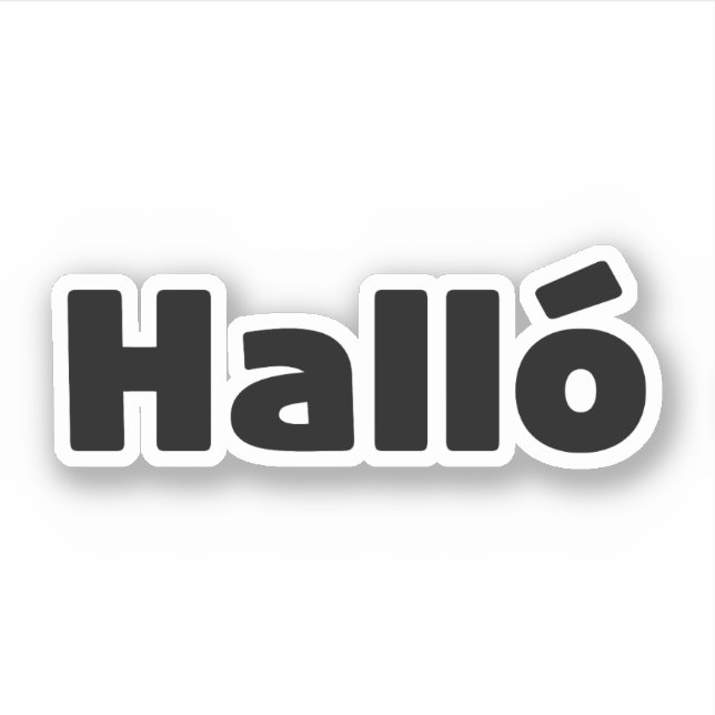 Pegatina Halló islandés { Hello ) Idioma Íslenska (Anverso)