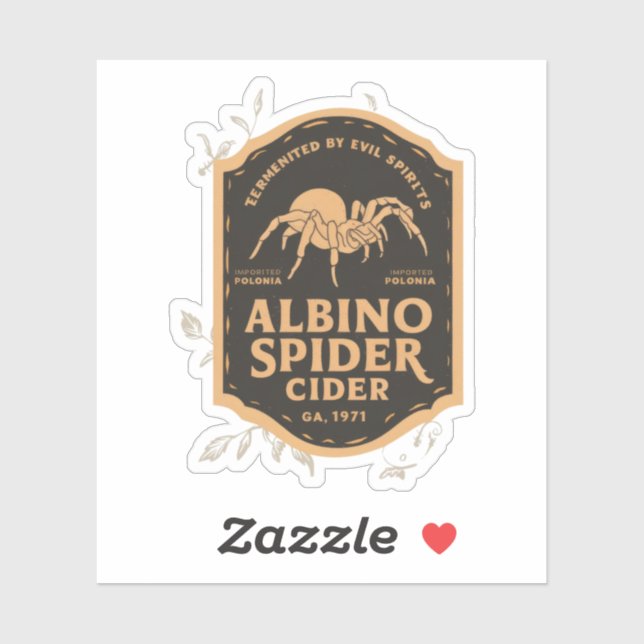 Pegatina Halloween Albino Spider Cides Brujas Poción Botell (Hoja)