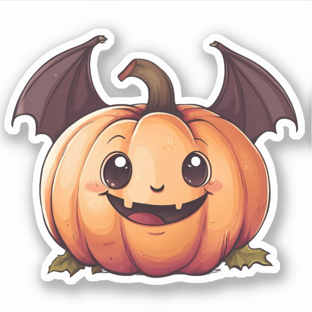 Pegatina Halloween Bat Jack-o-Lantern (Anverso)