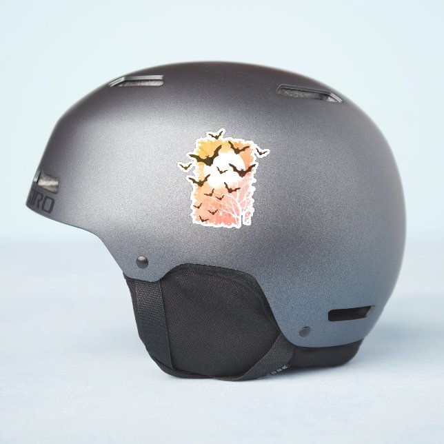 Pegatina Halloween bats Silhouette Black Flying Vampis (Lado del casco)